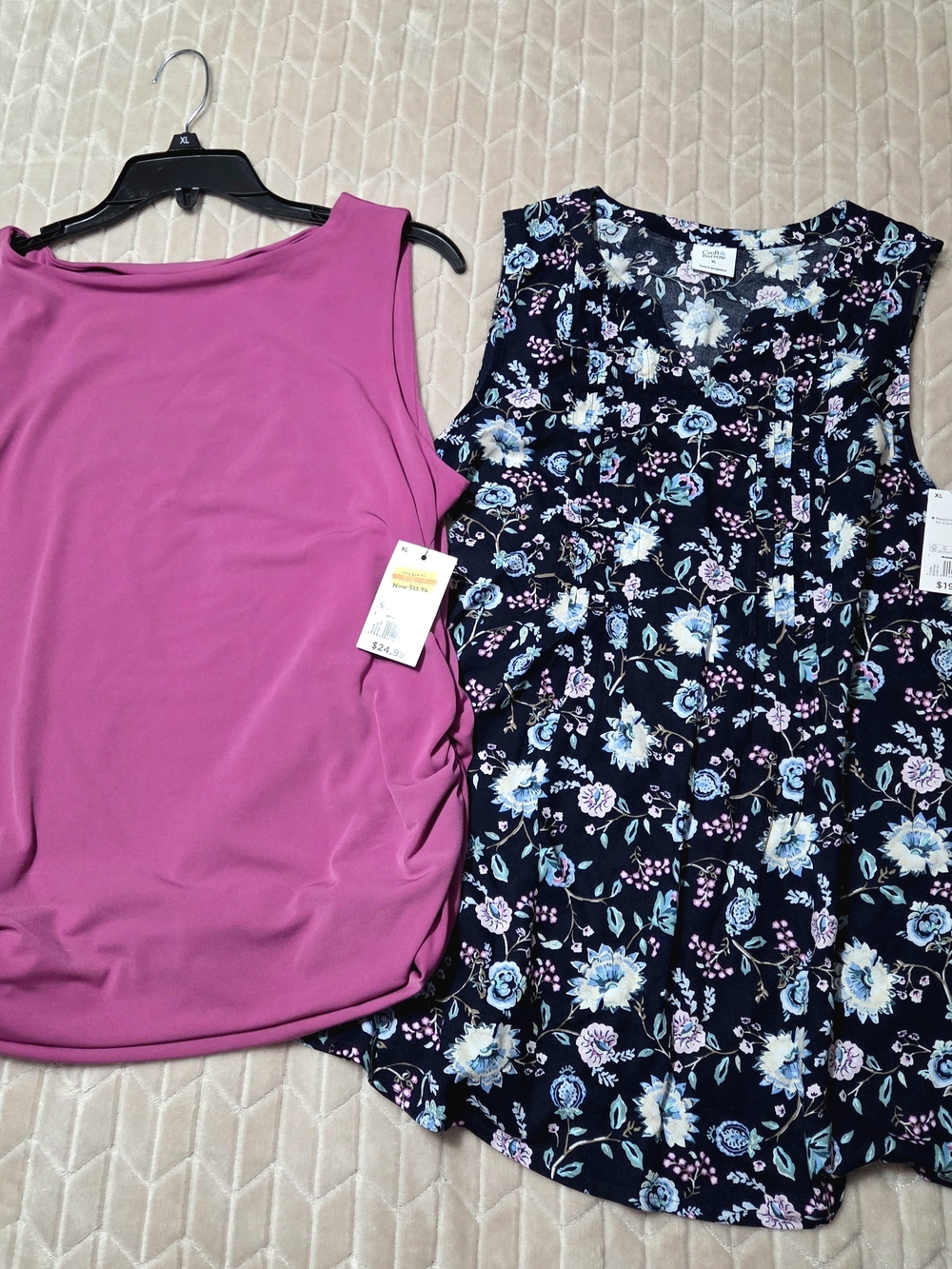 New Croft & Barrow Magenta Sleeveless Tank Top & Nine West Tank Top- Size XL